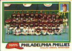 1981 Topps Baseball Cards      682     Phillies Team CL#{Dallas Green MG